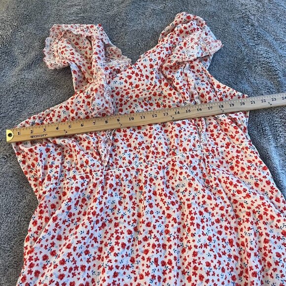 OLd Navy Dress‎ Plus XXL Ditsy Floral Square Neck Flutter Sleeve Peasant 16714 - Picture 11 of 12